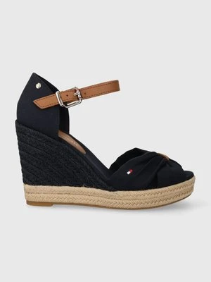 Tommy Hilfiger sandały BASIC OPENED TOE HIGH WEDGE kolor granatowy FW0FW04784