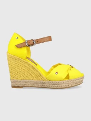 Tommy Hilfiger sandały BASIC OPENED TOE HIGH WEDGE kolor żółty FW0FW04784