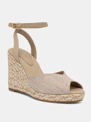 Tommy Hilfiger sandały CHAMBRAY HIGH WEDGE ESPADRILLE kolor beżowy FW0FW08588