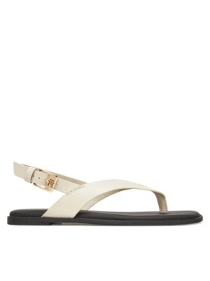 Tommy Hilfiger Sandały Color Block Thong Flat Sandal FW0FW08883 Écru