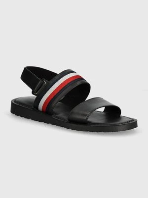 Tommy Hilfiger sandały CORE LTH STRAPPY SANDAL męskie kolor czarny FM0FM05009