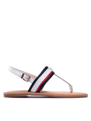 Tommy Hilfiger Sandały Corporate Webbing Flat Sandal FW0FW06232 Biały