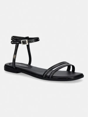 Tommy Hilfiger sandały damskie skórzane FLAT SANDAL STITCHING