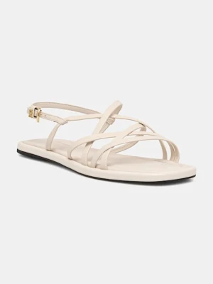 Tommy Hilfiger sandały damskie skórzane FLAT STRAPPY SANDAL LTH