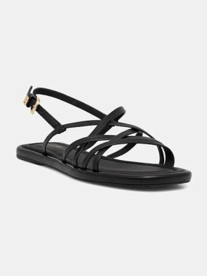 Tommy Hilfiger sandały damskie skórzane FLAT STRAPPY SANDAL LTH