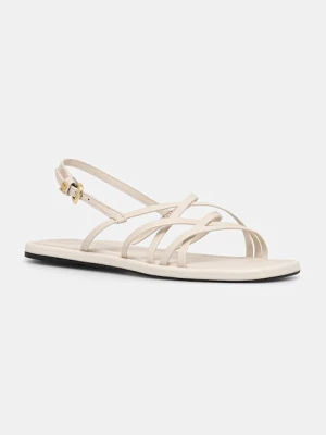 Tommy Hilfiger sandały damskie skórzane FLAT STRAPPY SANDAL LTH