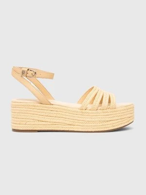 Tommy Hilfiger sandały ESSENTIAL FLATFORM SANDAL damskie kolor żółty na koturnie FW0FW07161