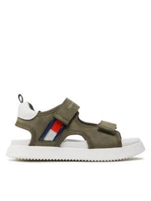 Tommy Hilfiger Sandały Flag Velcro Sandal T3B2-32906-1355 M Khaki