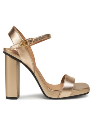 Tommy Hilfiger Sandały High Heel Golden Leather Sandal FW0FW08674 Złoty