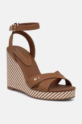 Tommy Hilfiger sandały IM RAFFIA SANDAL kolor brązowy FW0FW08224