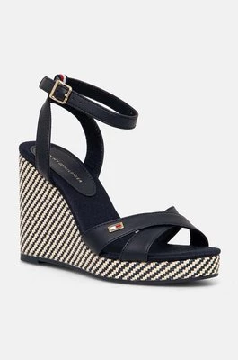 Tommy Hilfiger sandały IM RAFFIA SANDAL kolor granatowy FW0FW08224