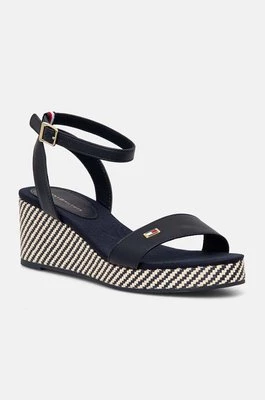 Tommy Hilfiger sandały IM RAFFIA SANDAL kolor granatowy FW0FW08226