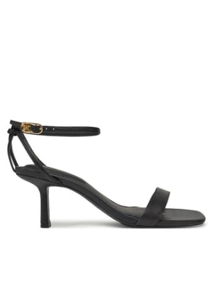 Tommy Hilfiger Sandały Leather Knots Kitten Sandal FW0FW08424 Czarny