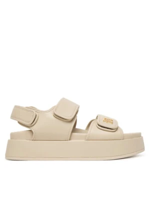 Tommy Hilfiger Sandały Leather Sporty Platform Sandal FW0FW09119 Beżowy