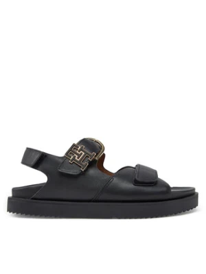 Tommy Hilfiger Sandały Leather Sporty Sandal FW0FW08799 Czarny