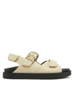 Tommy Hilfiger Sandały Leather Sporty Sandal FW0FW08799 Écru