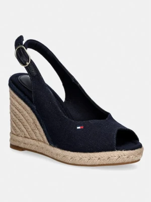 Tommy Hilfiger sandały na koturnie FLAG HIGH WEDGE ESPAD SLINGBACK