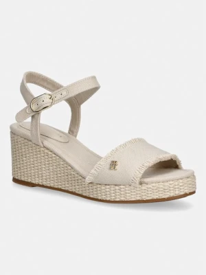 Tommy Hilfiger sandały na koturnie MID WOVEN WEDGE ESPAD FRINGE