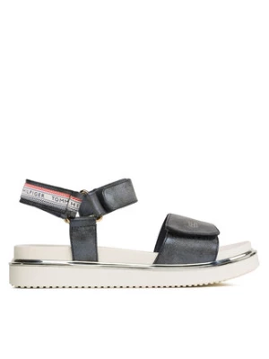 Tommy Hilfiger Sandały Platform Velcro Sandal T3A2-32760-0568 S Granatowy