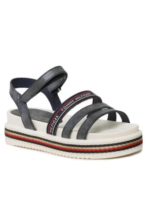 Tommy Hilfiger Sandały Platform Velcro Sandal T3A2-32763-0568 M Granatowy