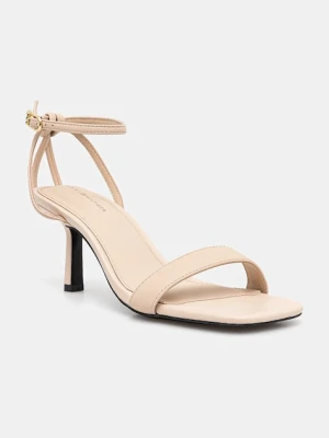 Tommy Hilfiger sandały skórzane LEATHER KNOTS KITTEN SANDAL