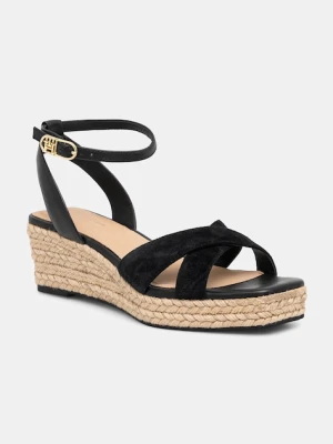 Tommy Hilfiger sandały skórzane LEATHER & SUEDE MID WEDGE ESPAD