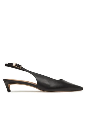 Tommy Hilfiger Sandały Squared Toe Kitten Slingback FW0FW08711 Czarny