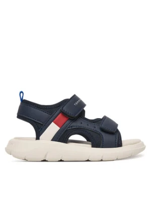 Tommy Hilfiger Sandały Velcro Sandal T1B2-34386-1591 Granatowy