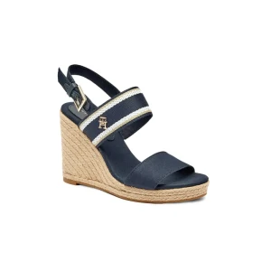 Tommy Hilfiger Sandały WEBBING HIGH WEDGE | z dodatkiem skóry