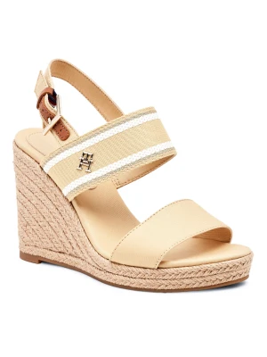Tommy Hilfiger Sandały WEBBING HIGH WEDGE | z dodatkiem skóry