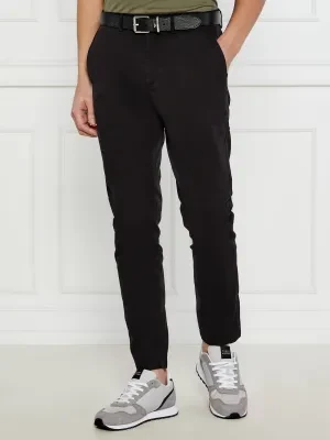 Tommy Hilfiger Satynowe spodnie chino HARLEM | Tapered fit