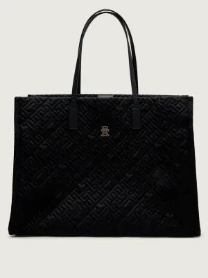 Tommy Hilfiger Shopperka CITY | z dodatkiem skóry