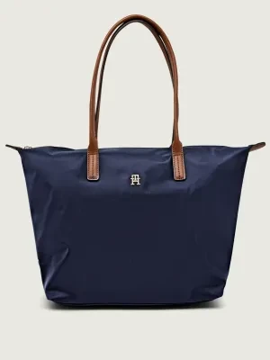 Tommy Hilfiger Shopperka POPETTE | z dodatkiem skóry