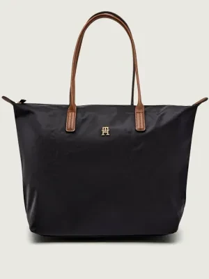Tommy Hilfiger Shopperka POPETTE | z dodatkiem skóry