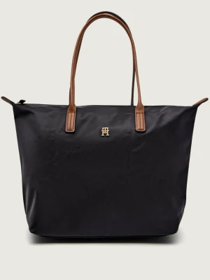 Tommy Hilfiger Shopperka POPETTE | z dodatkiem skóry czarny