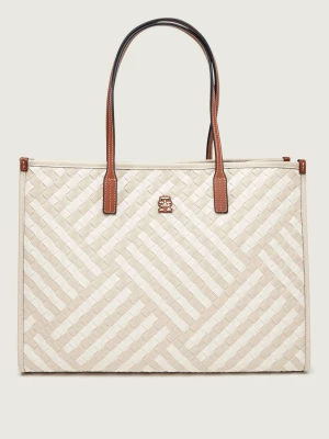 Tommy Hilfiger Shopperka TH CITY | z dodatkiem skóry
