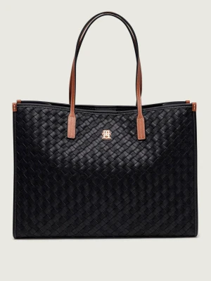 Tommy Hilfiger Shopperka TH CITY | z dodatkiem skóry