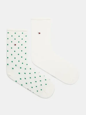 Tommy Hilfiger skarpetki 2-pack damskie kolor beżowy 100001493