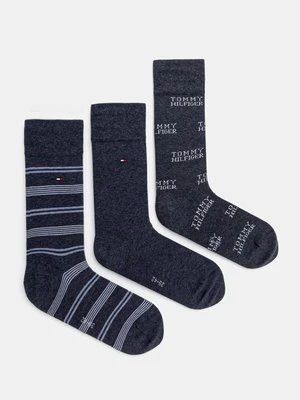 Tommy Hilfiger skarpetki 3-pack męskie kolor niebieski 101013215