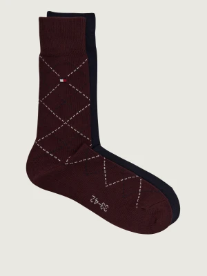Tommy Hilfiger Skarpety 2-pack Argyle bordowy