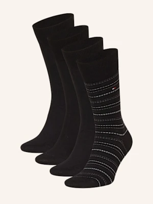 Tommy Hilfiger Skarpety, 4 Pary, Z Pudełkiem Prezentowym schwarz
