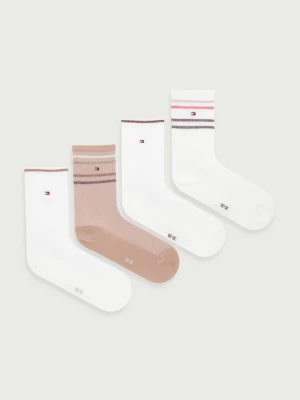 Tommy Hilfiger skarpety damskie z bawełną 4-pack biały