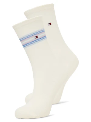 Tommy Hilfiger Skarpety w 2-paku Kobiety drobna dzianina biały jednolity,