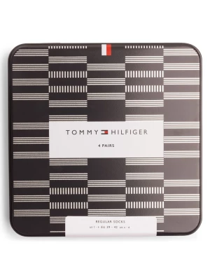 Tommy Hilfiger Skarpety w 4-paku Mężczyźni Bawełna niebieski wzorzysty,