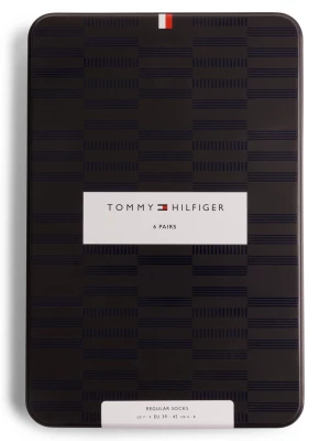 Tommy Hilfiger Skarpety w 6-paku Mężczyźni Bawełna czarny wzorzysty,