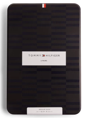 Tommy Hilfiger Skarpety w 6-paku Mężczyźni Bawełna niebieski wzorzysty,