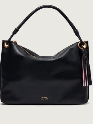 Tommy Hilfiger Skórzana shopperka TH STATEMENT czarny