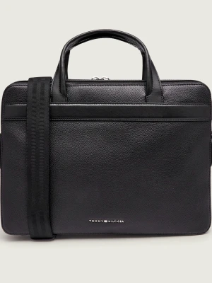 Tommy Hilfiger Skórzana torba na laptopa 14" czarny