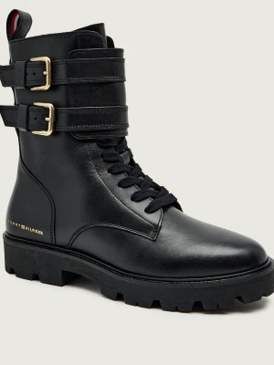 Tommy Hilfiger Skórzane botki czarny