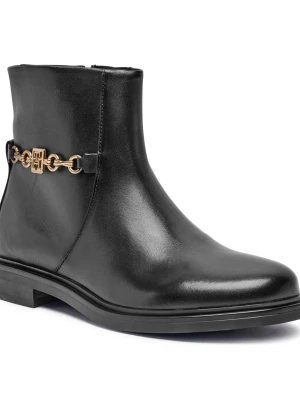 Tommy Hilfiger Skórzane botki czarny